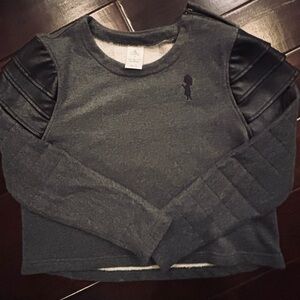 Disney Edna Mode The Incredibles 2 Cropped Faux Leather Trim Sweatshirt Medium